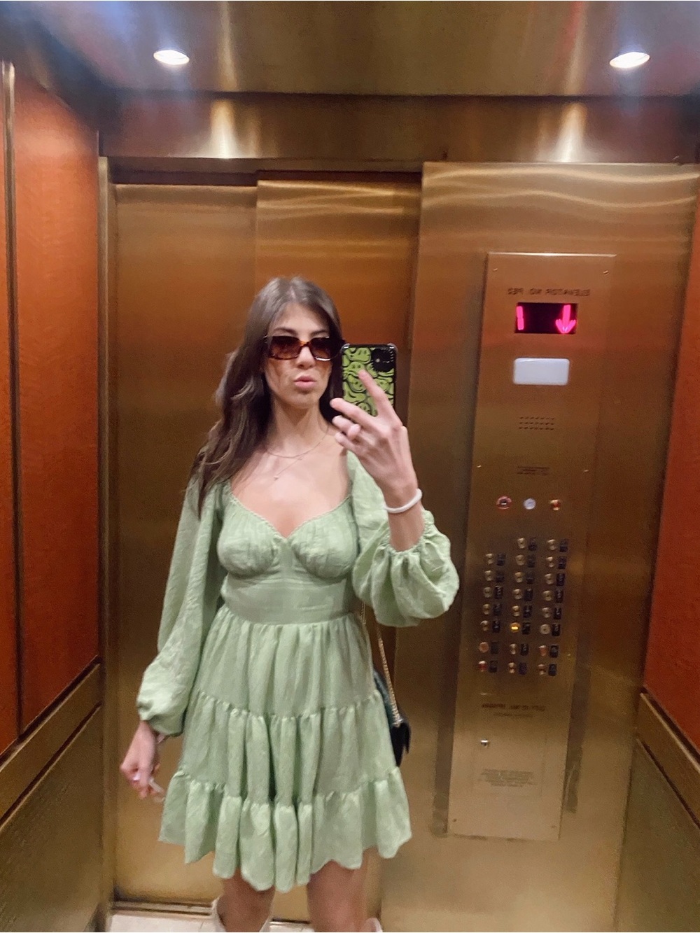 Princess Polly Danny Long sleeve Green Dress